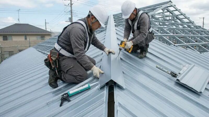 Lắp đặt tấm úp nóc