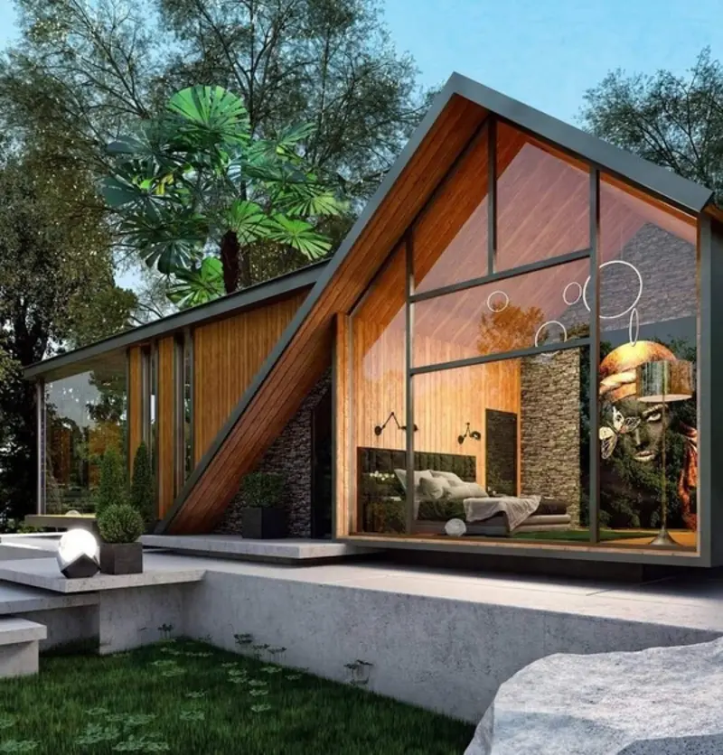 Mẫu thiết kế nhà mái chữ A truyền thống