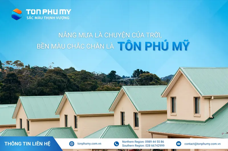 Tôn lợp mái Tôn Phú Mỹ bền màu với giá cả phải chăng